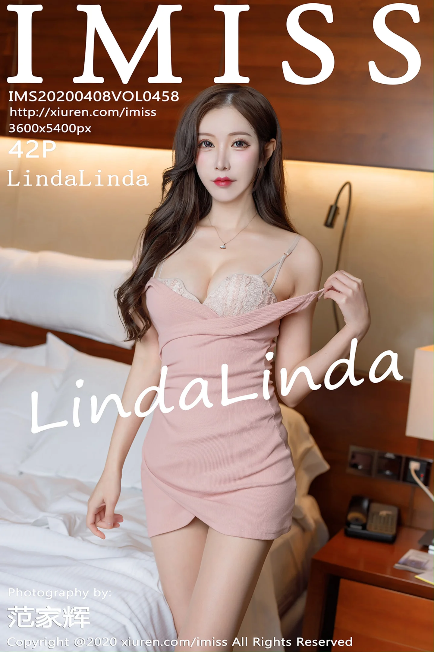 [IMISS爱蜜社]Vol.458_嫩模LindaLinda私房粉色吊裙半脱露性感内衣完美诱惑写真42P-秀人网 - XiuRen.Space